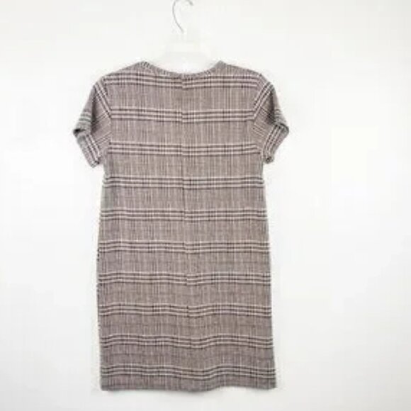 ZARA Plaid Floral Embroidered T-Shirt Dress Sequin - Picture 7 of 7
